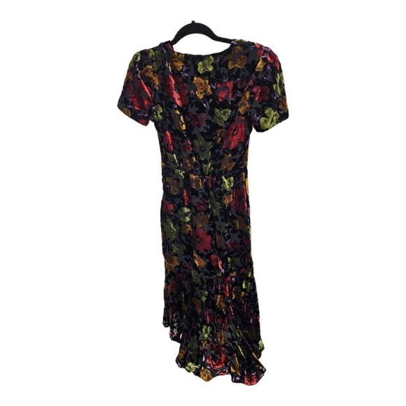 MILLY Gynn Velvet Floral Burnout Midi Dress - Size 0 - Picture 2 of 8